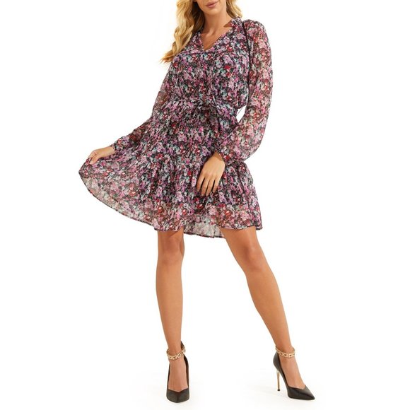 GUESS Veronica Sheer Flowy Floral Dress - NWT - Size Medium - Picture 1 of 4